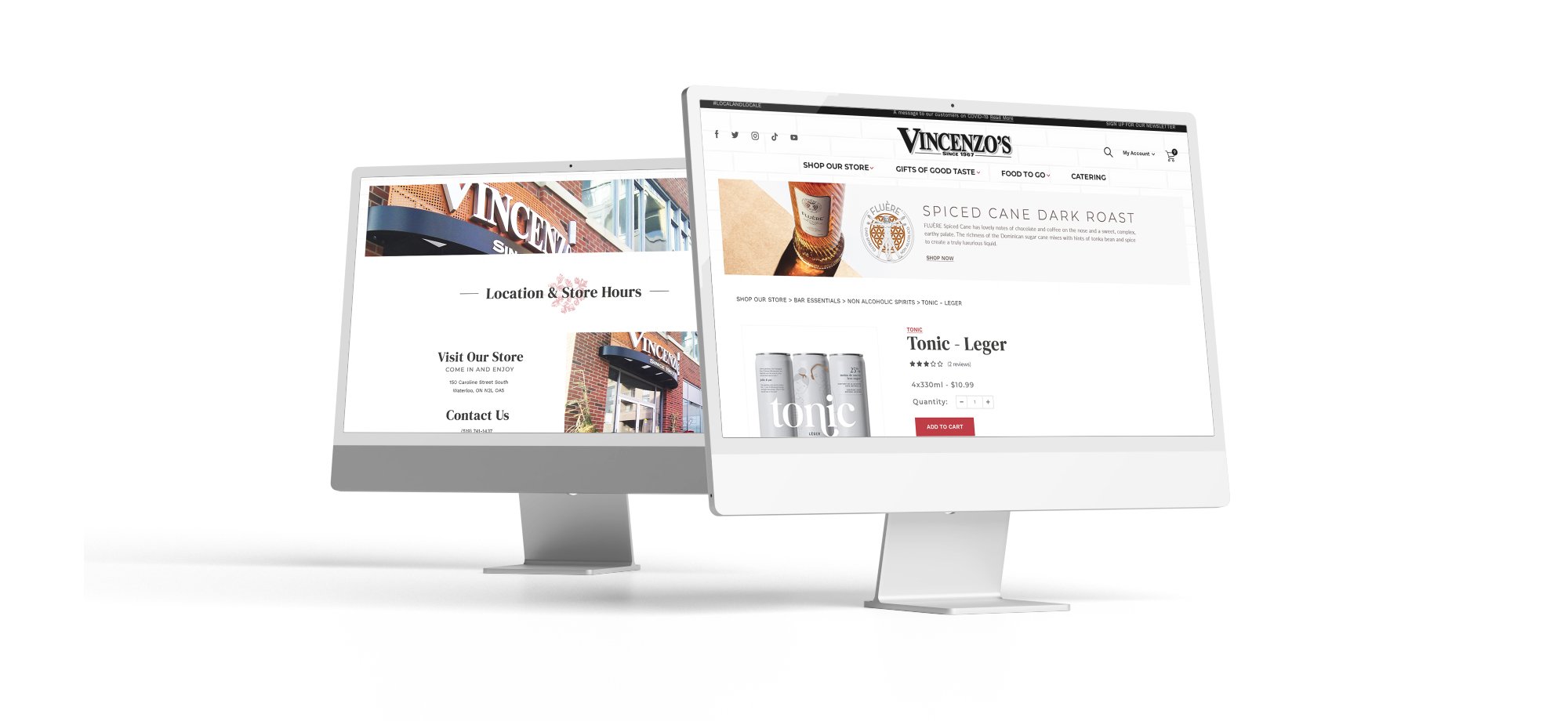 Vincenzos Online website on desktop computers
