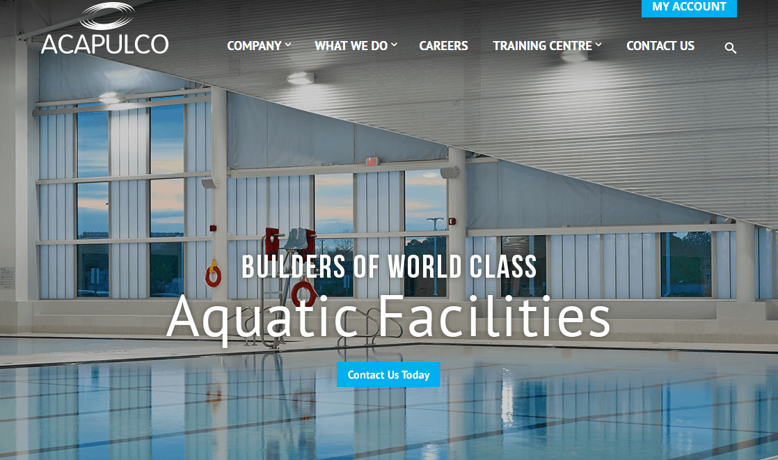 Acapulco Pools website screenshot