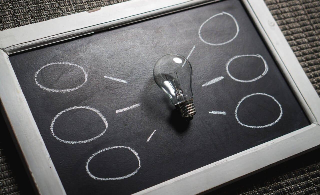 Brainstorm what you want out of a browser blackboard with ideas brainstorming chart in a modern backdrop