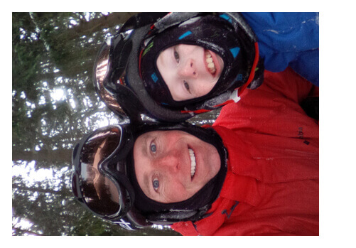 Rob and Andrew Skiing