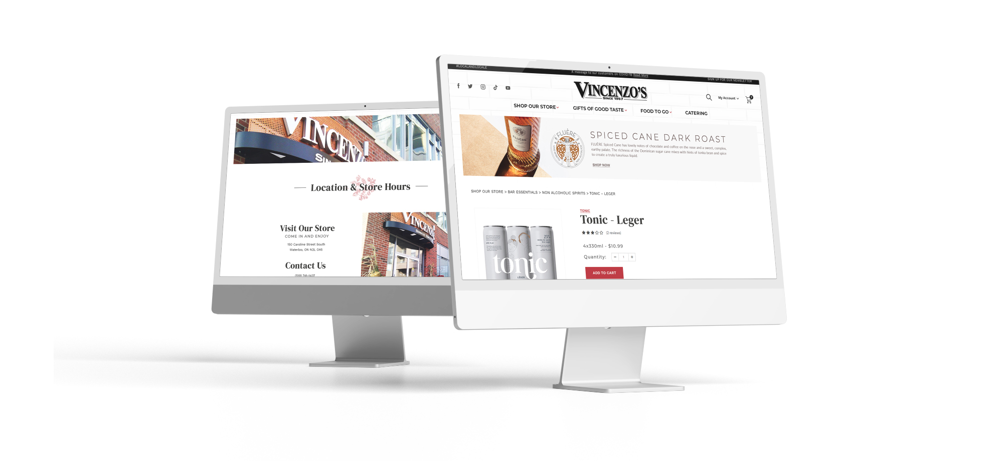 Vincenzos Online website on desktop computers