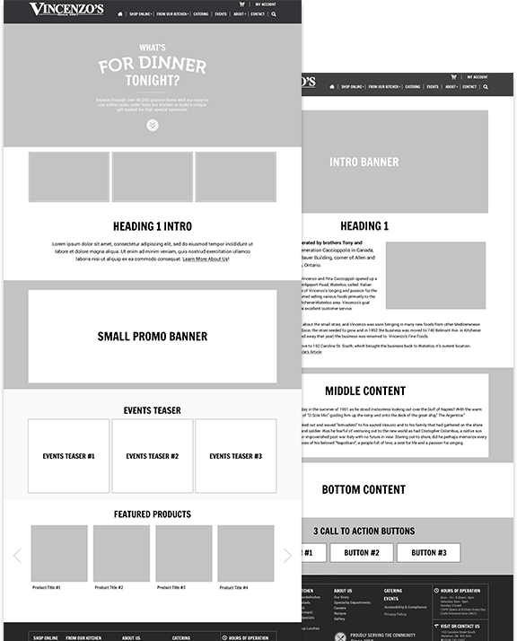 Vincenzo's Wireframes