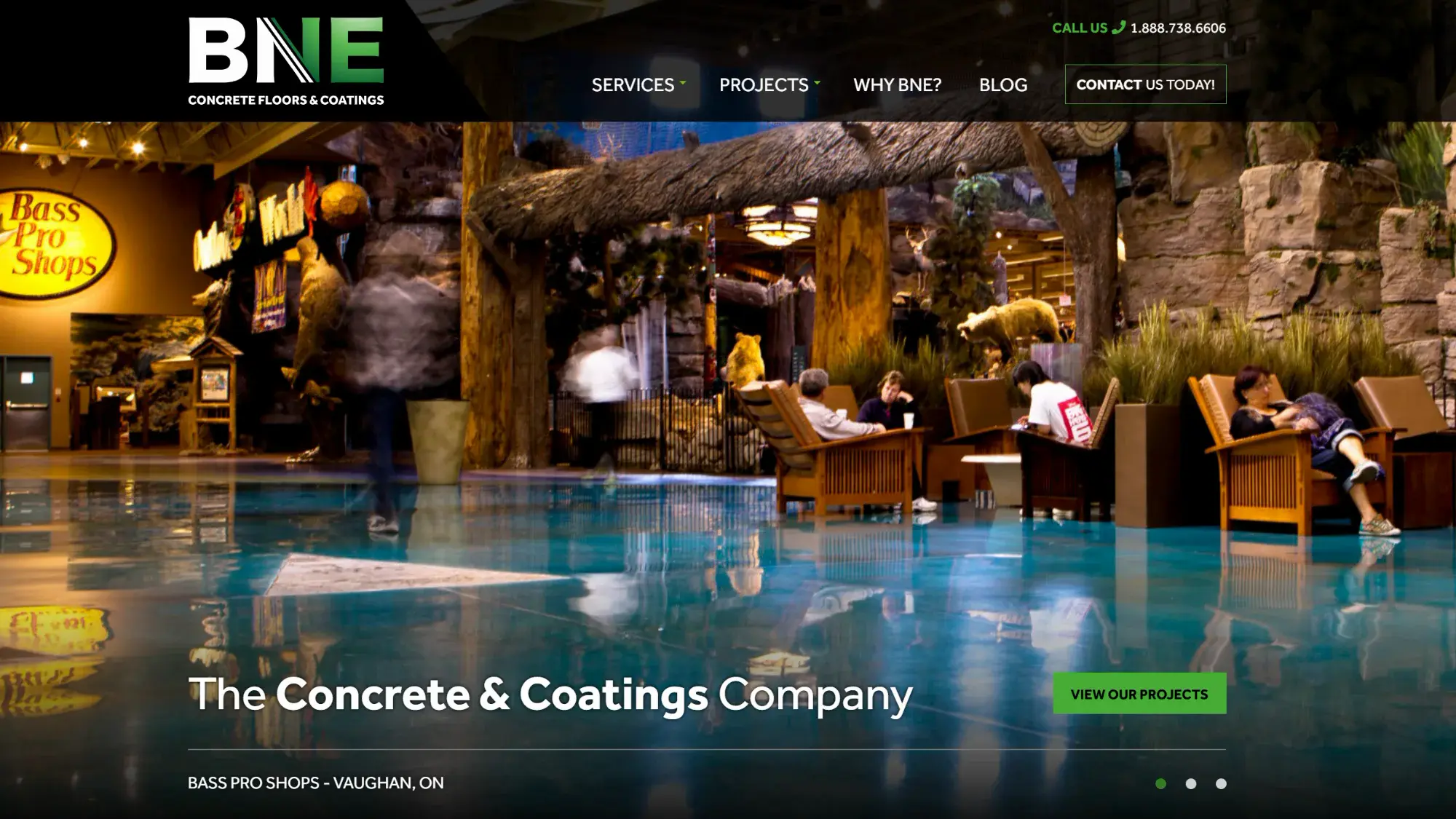 BNE Concrete Floors and Coatings Homepage Screenshot