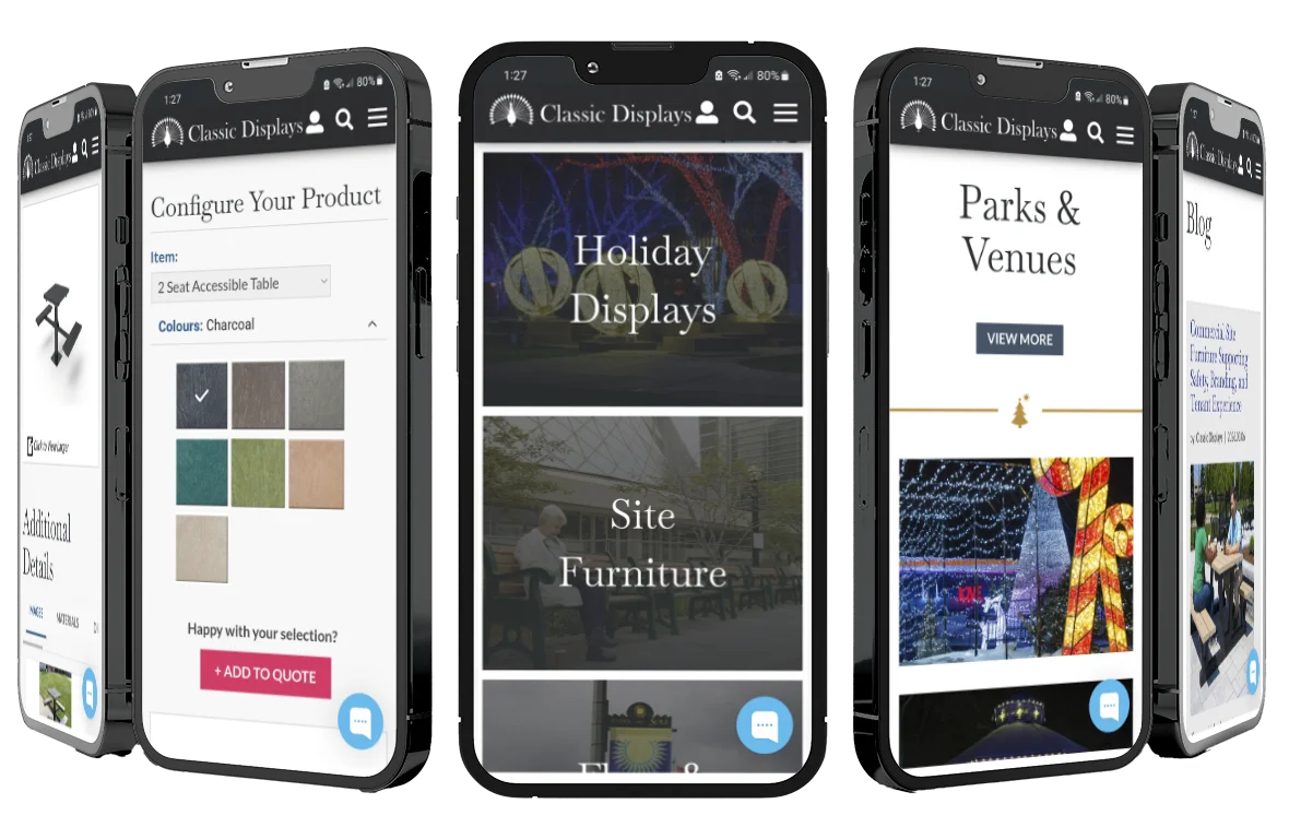Classic Displays on smartphones showcase