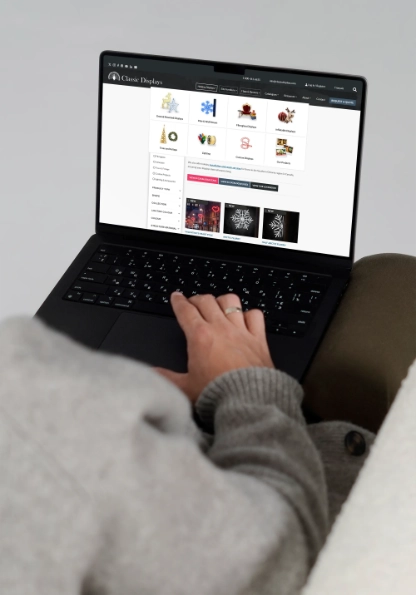 Person viewing Classic Displays on laptop
