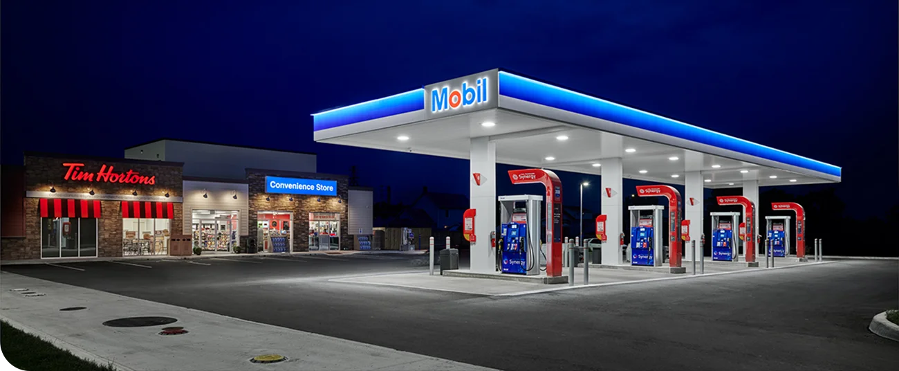 Mobil gas station