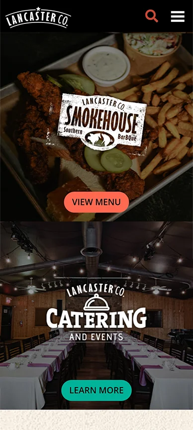 Lancaster Smokehouse Mobile Home Page Screenshot