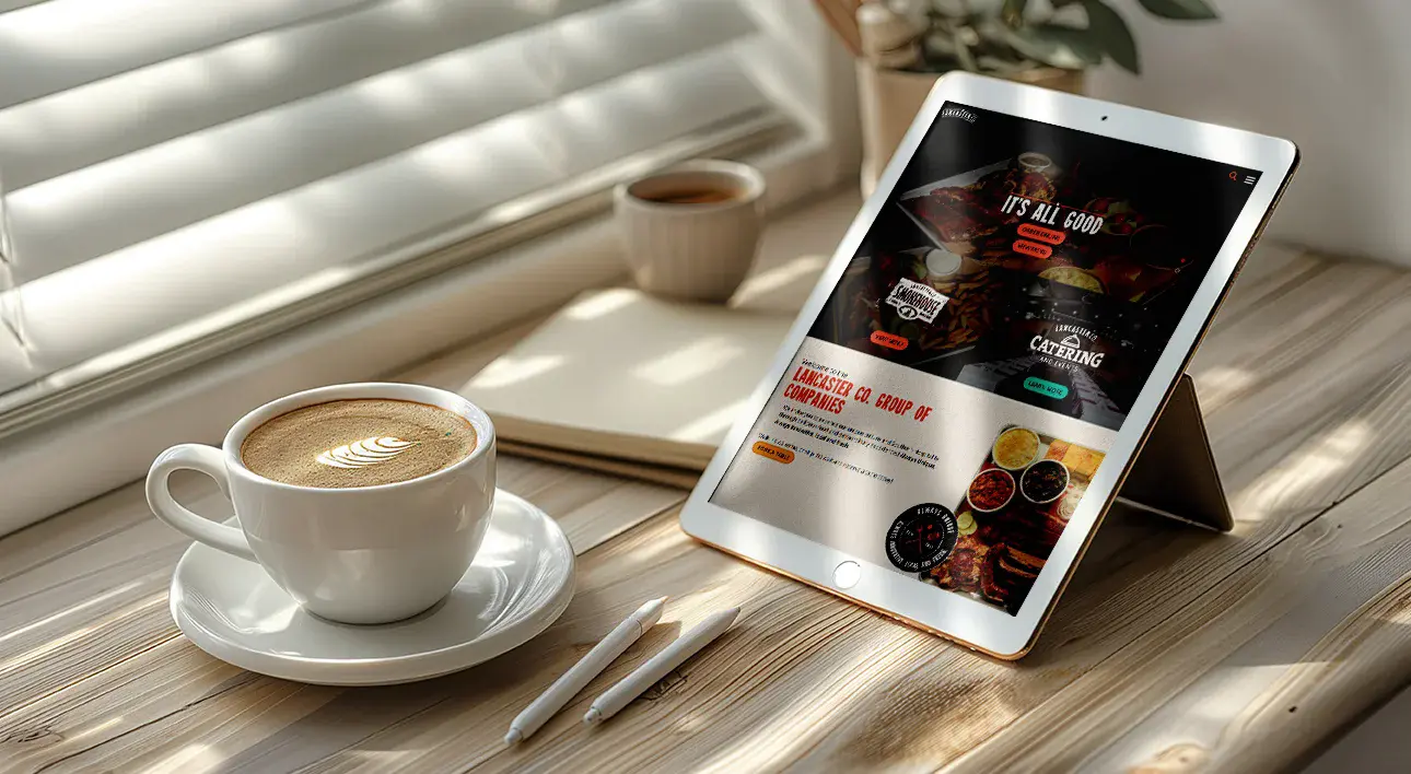 Lancaster Smokehouse website showcase on a tablet