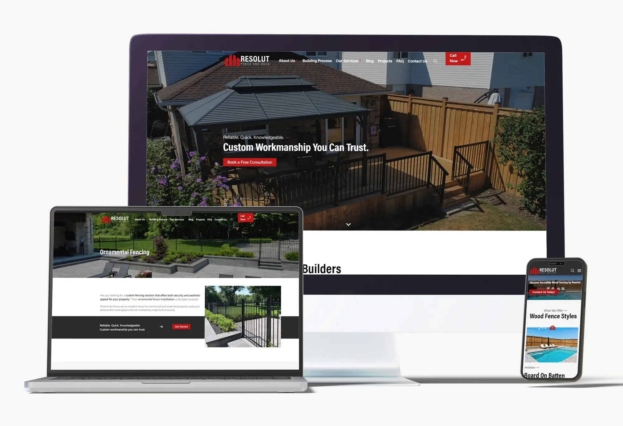 Responsive web design across desktop, laptop, and mobile screen sizes