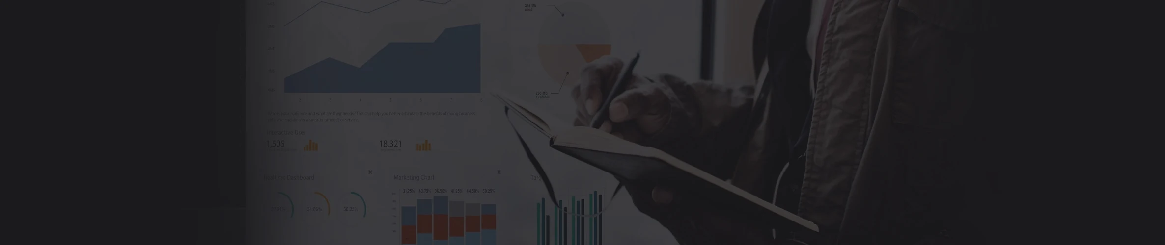 Writing a chart visual graphics report concept