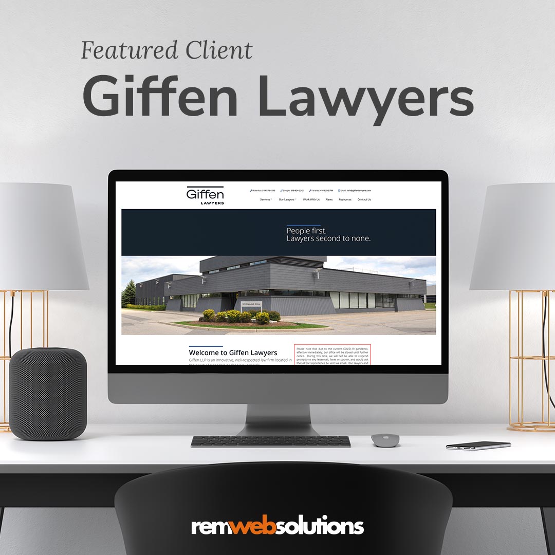 Giffen Lawyers website on a computer monitor