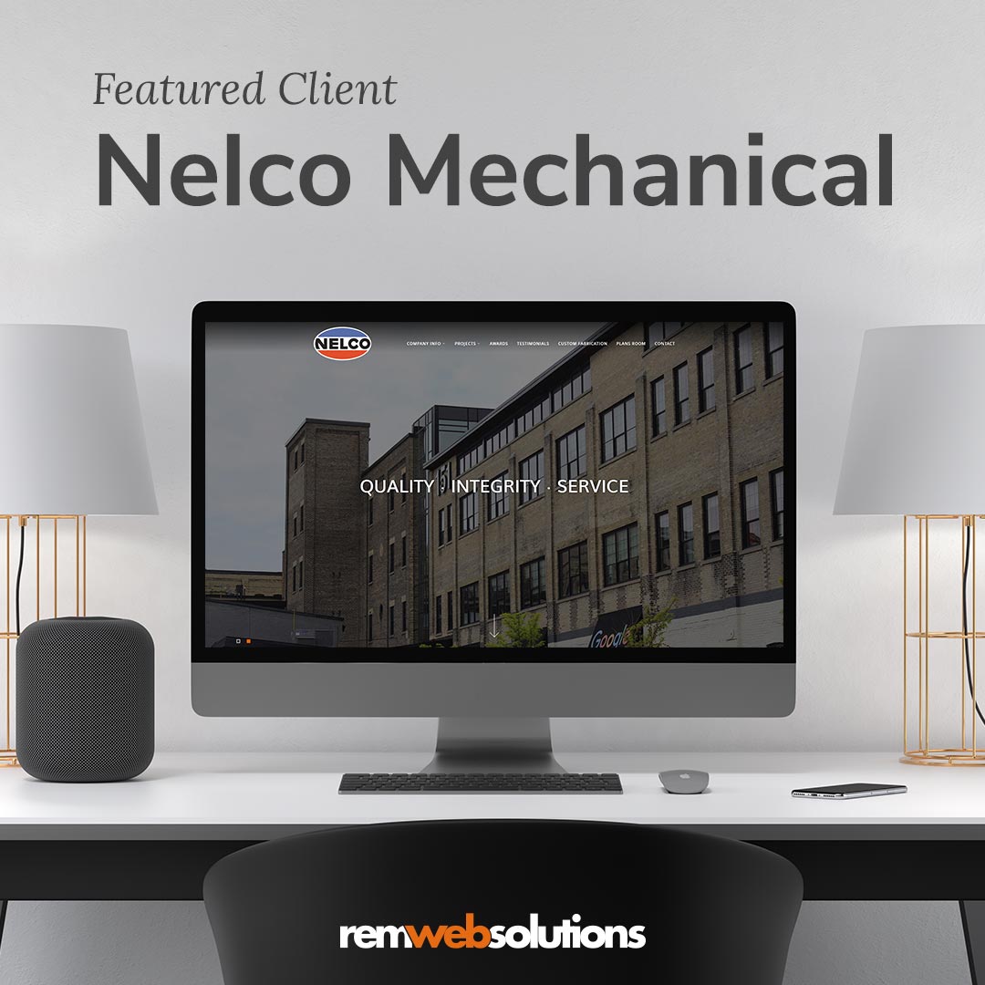 Nelco Mechanical website on a computer monitor