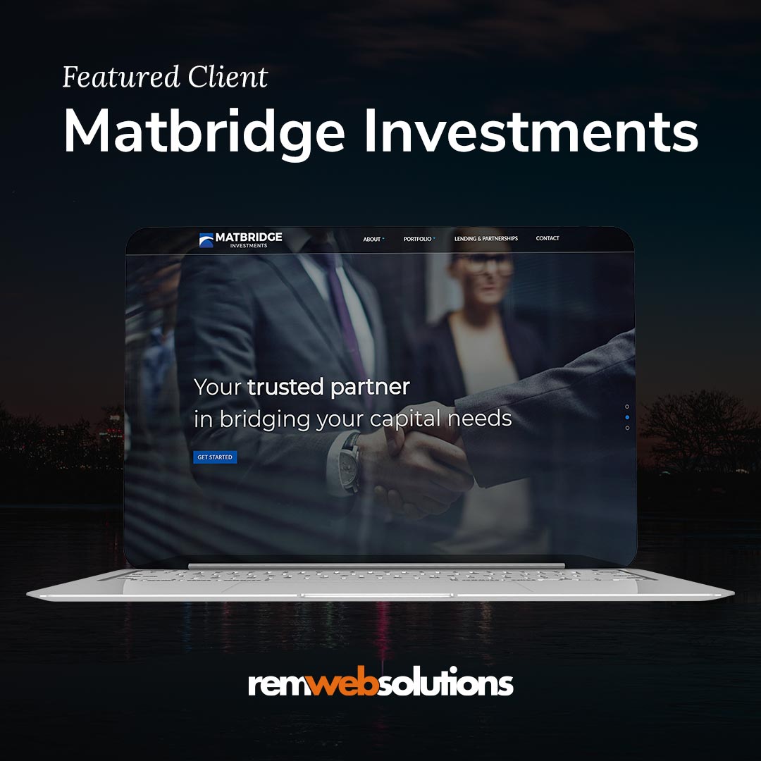 Matbridge Investments website on a computer monitor