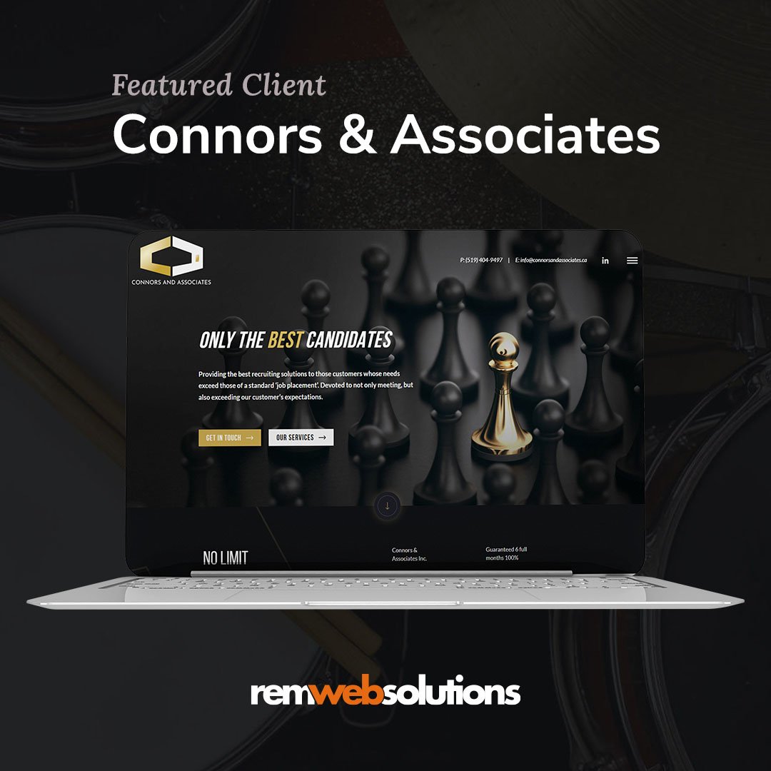 Connors and Associates website on a computer monitor