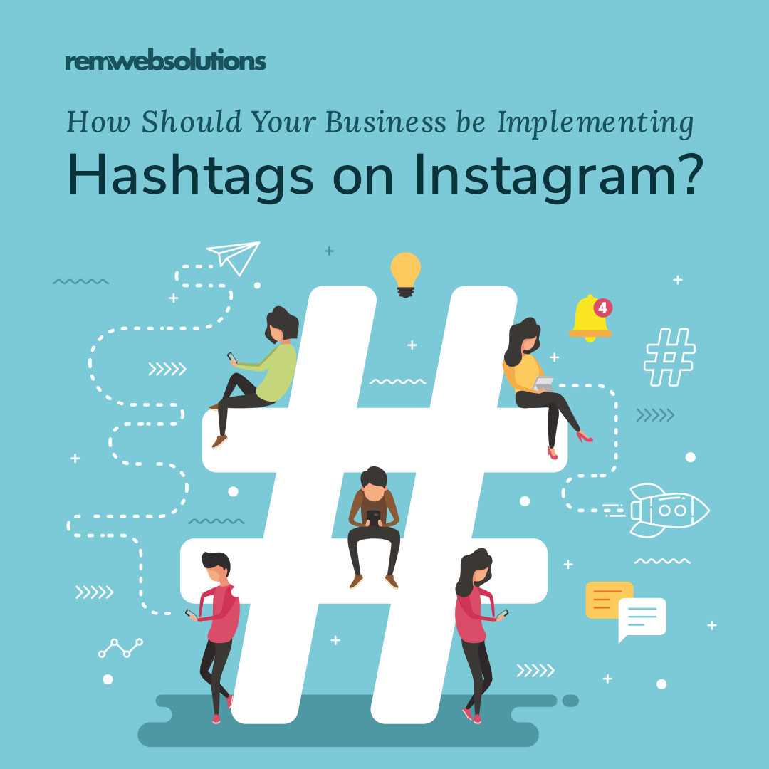 Illustration depicting people and a large hashtag/pound-sign symbol