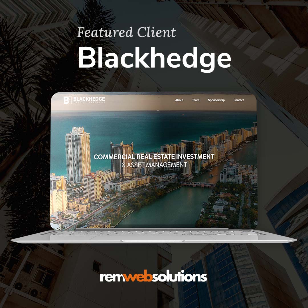Blackhedge's website on a computer monitor
