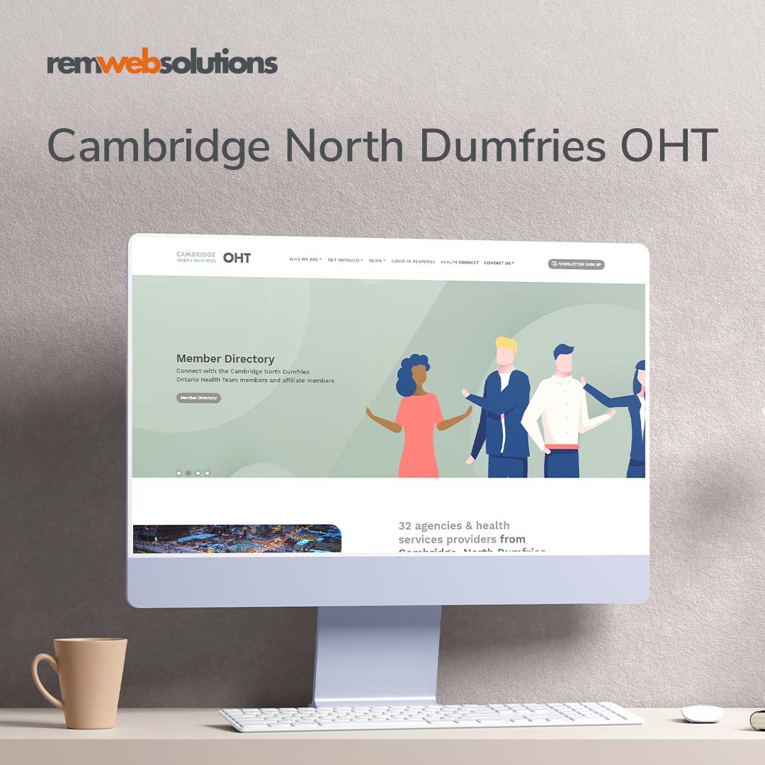Cambridge North Dumfries OHT website on a computer monitor