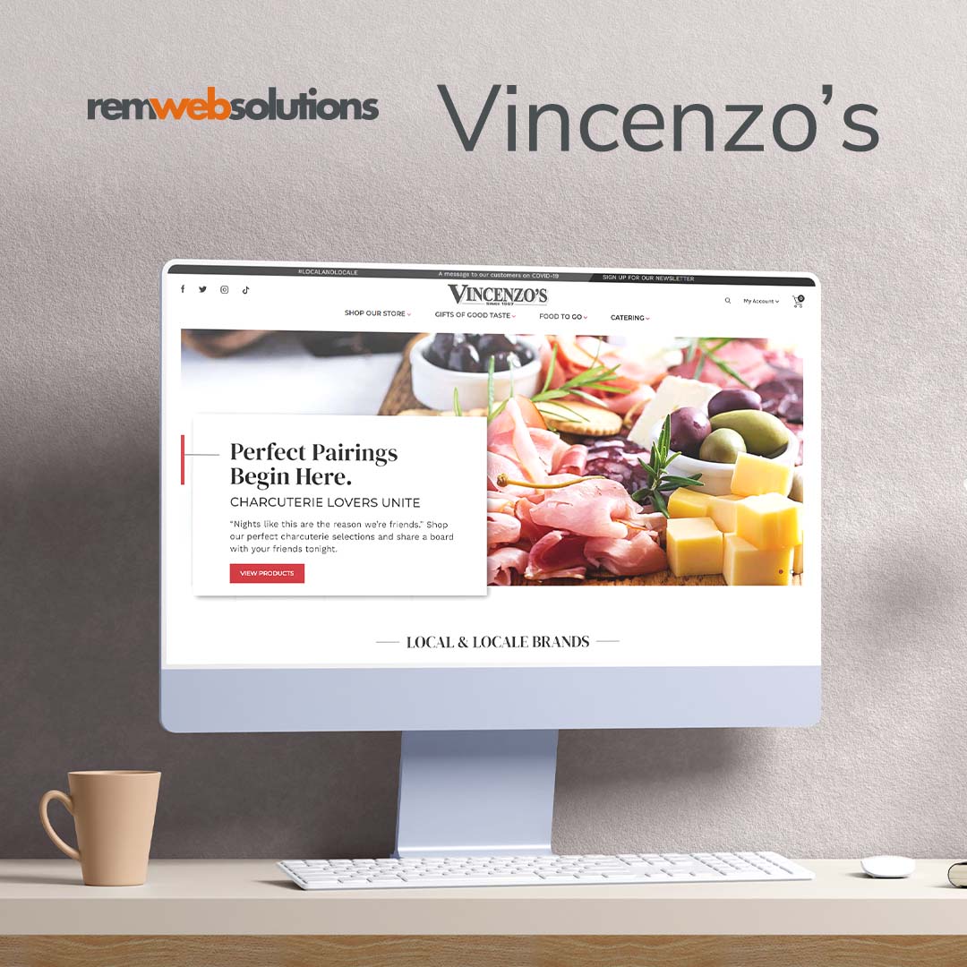 Vincenzo's website on a computer monitor