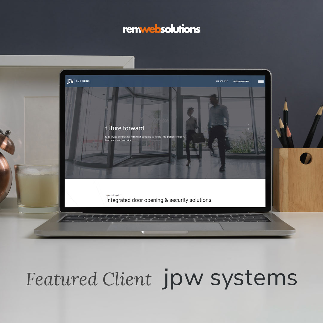 jpw systems website on a computer monitor