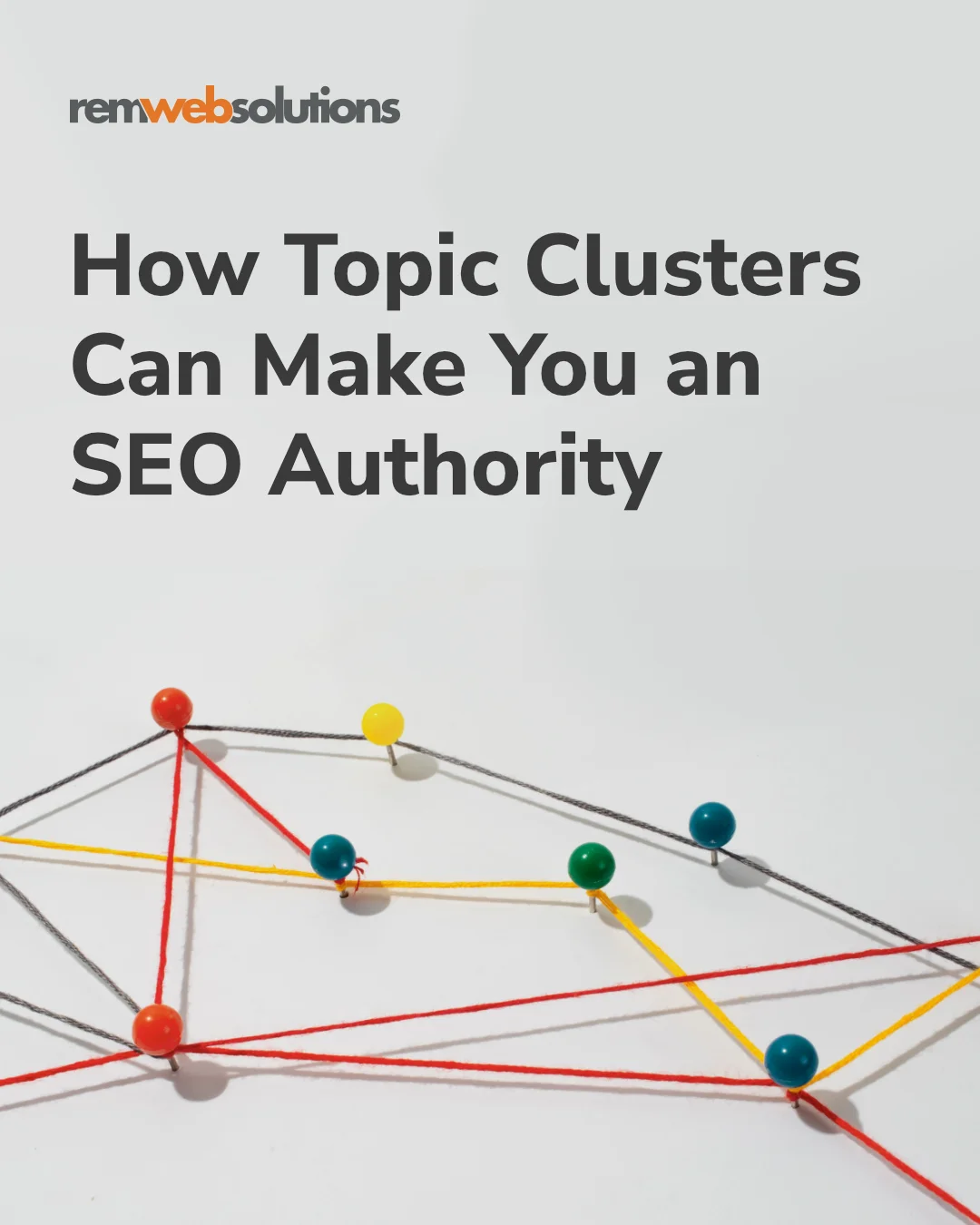  Still life of red thread connection representing topic clusters