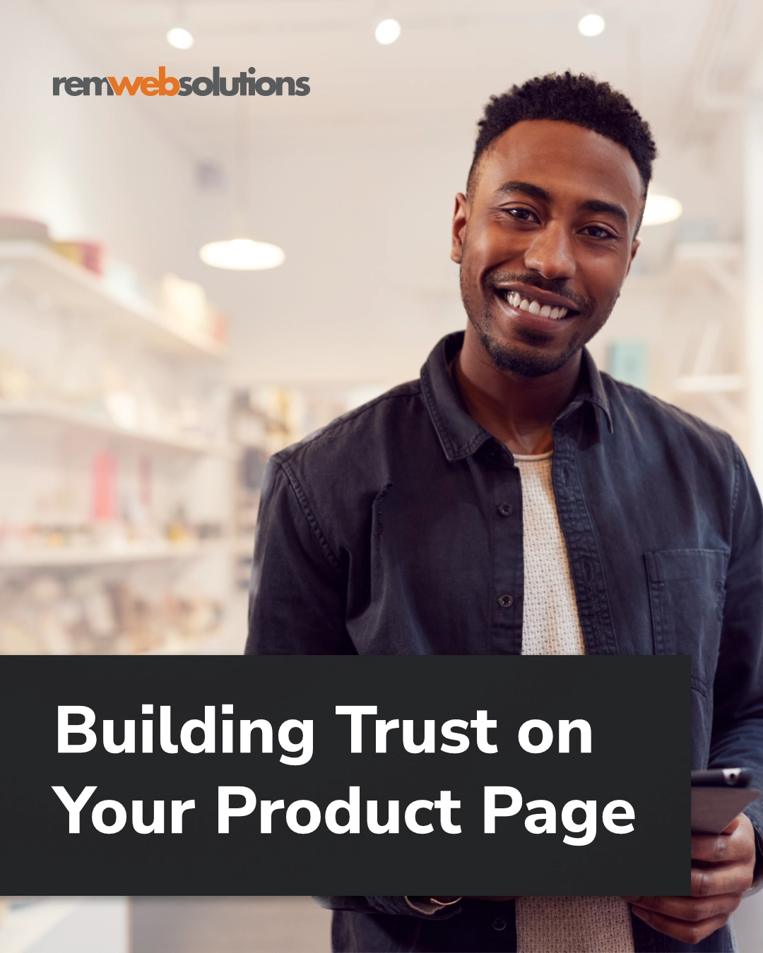 Retail business owner in store