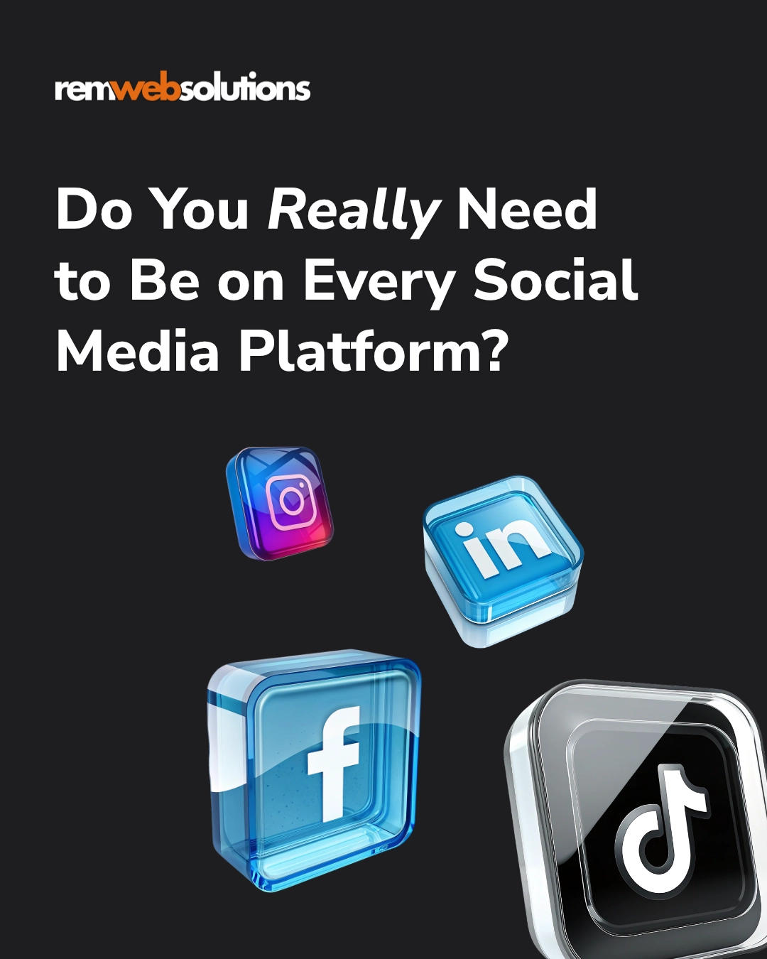 Instagram, LinkedIn, Facebook, TikTok app faces.